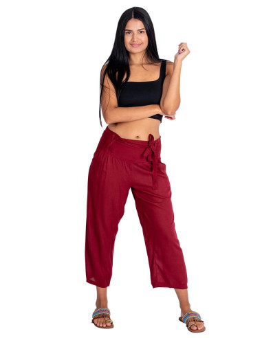 Burgundy capri pants – Bohemian style with...