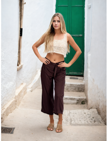 Pantalon Capri marron...