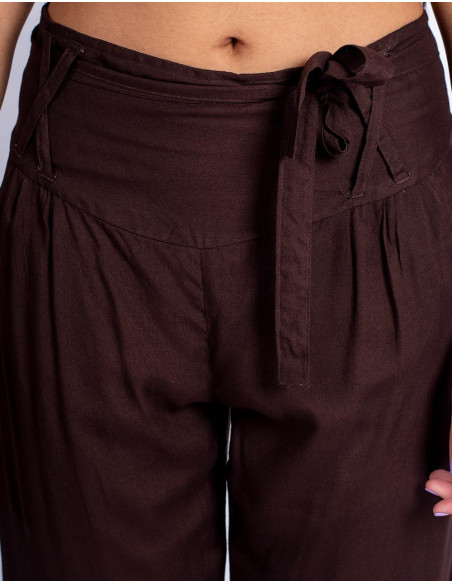 Chocolate Brown Capri Pants – Indian Craftsmanship with a Bohemian Soul