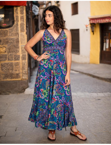 vestido-verano-hippie-azul-estampado-flores 2