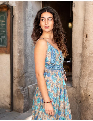 Vestido longo boho de seda... 2
