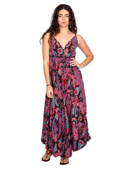 Maxikleid mit Paisley-Print und V-Ausschnitt – indische ethnische Inspiration