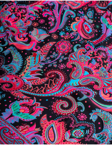 Abito lungo con stampa paisley e scollo a V –...