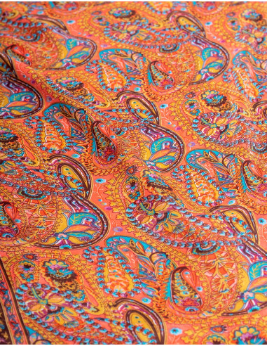 Long ethnic-style dress with a V-neck and...