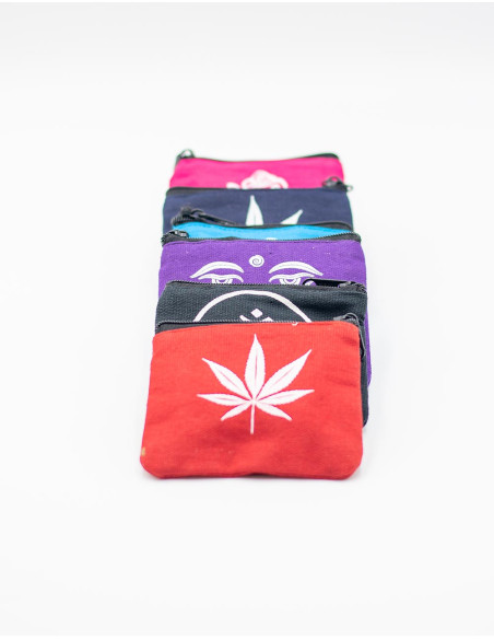 Ethnic cotton purse with Indian spiritual prints