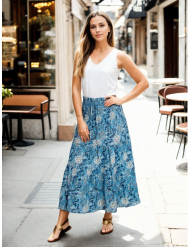 Langer Boho-Baumwollrock...