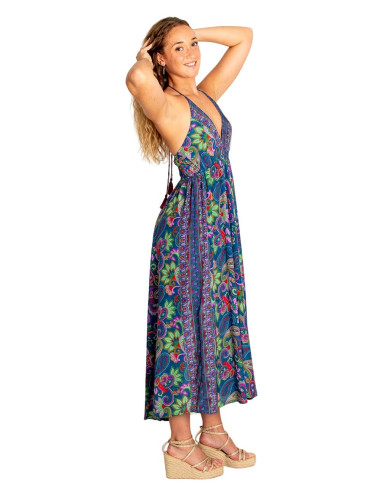 Kimago Boho Seiden-Maxikleid – Ethno-Eleganz...