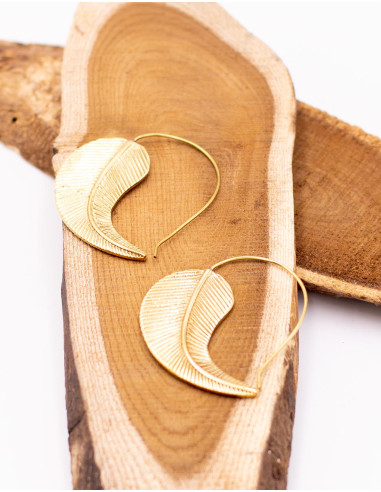 Gold leaf earrings – Indian handmade jewelry...