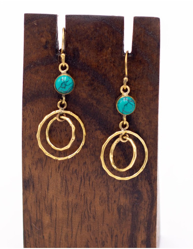 Boucles d'oreilles en or avec cercles et...