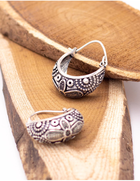 Handmade Circular Silver Earrings