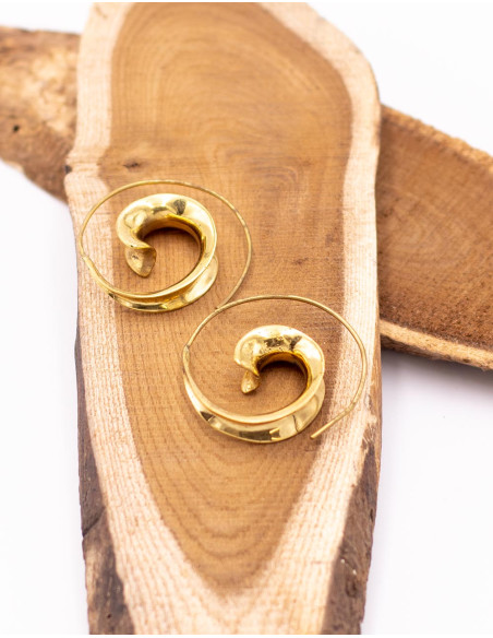 Boucles d'oreilles spirales faites à la main en Inde – Argent ou or