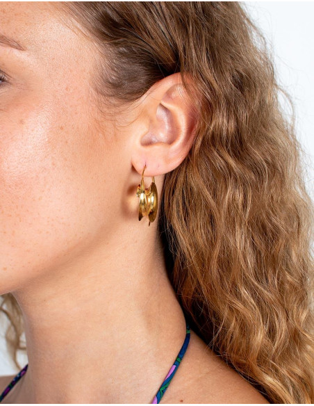 Boucles d'oreilles spirales faites à la main en Inde – Argent ou or