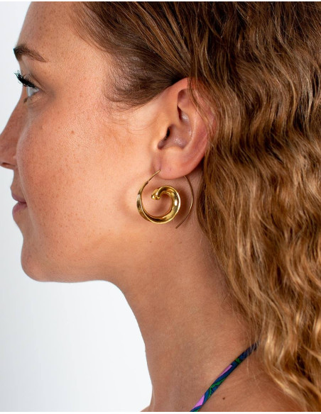 Boucles d'oreilles spirales faites à la main en Inde – Argent ou or