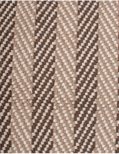 Indischer Ethno-Teppich mit Fransen – Handgewebt in Naturtönen