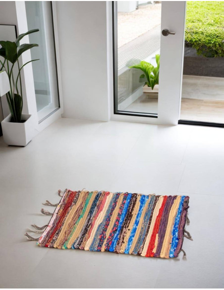 Tapis indien ethnique bohème fait main – Couleurs aléatoires