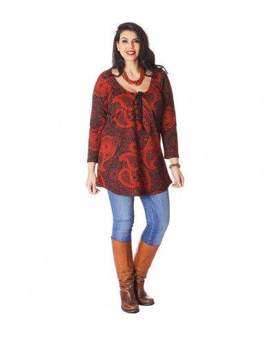 t-shirt-tunic-winter-plus-size-red