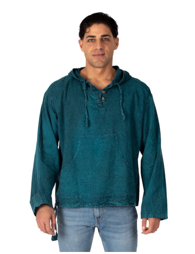 sudadera-boho-capucha-botones-madera 2