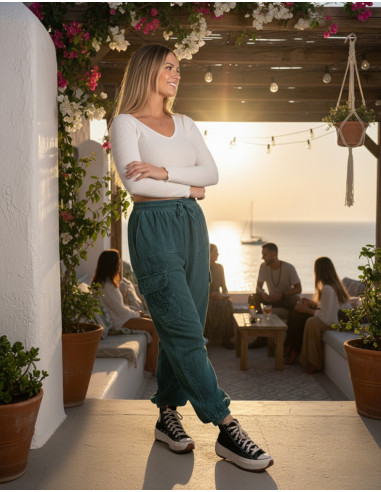 Pantalon sarouel unisexe Kimago – Style bohème...