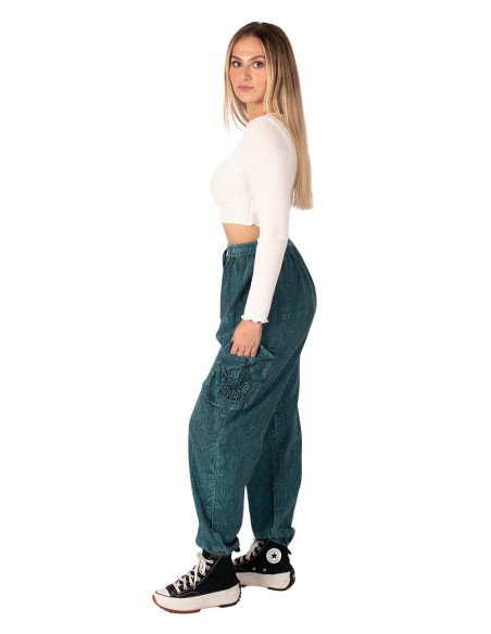 Calças harém unissex Kimago – estilo Boho e artesanato indiano
