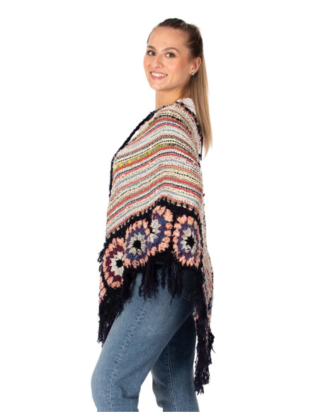 Poncho triangolare fatto a mano con frange – Fatto a mano in India