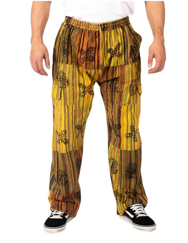 Handgefertigte Patchwork-Hippiehose –...