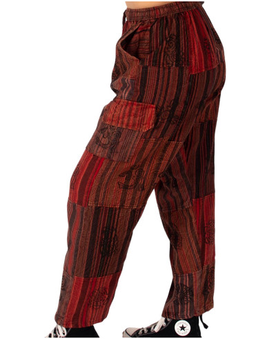 Handgefertigte Patchwork-Hippiehose –...