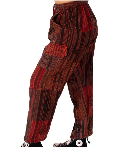 Handgefertigte Patchwork-Hippiehose – Handgefertigt in Indien
