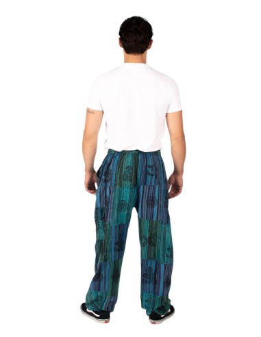 Green or light blue patchwork hippie pants –...