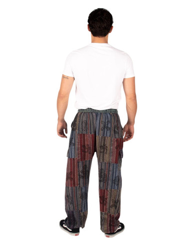 Dark patchwork hippie trousers – Handmade in India