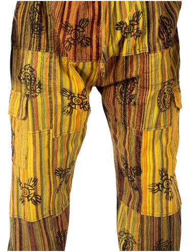 Handgefertigte Patchwork-Hippiehose – Warme und...