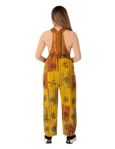 Combinaison unisexe en coton patchwork – Jaune...