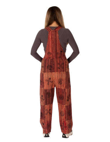 Salopette unisex in cotone patchwork fatta a...