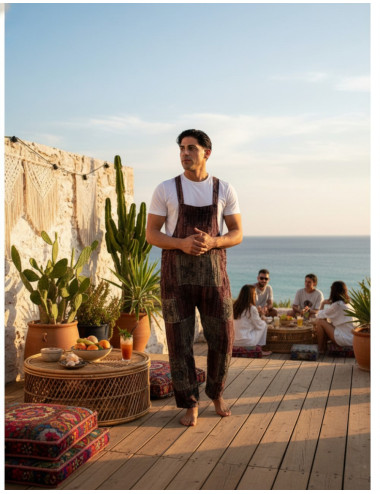 Unisex patchwork dungarees...