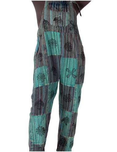 Unisex-Patchwork-Latzhose aus handgefertigter...