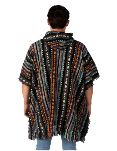 Handgefertigter, quadratischer Unisex-Poncho...