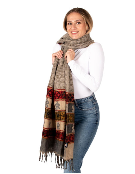 Handgefertigter Baumwoll-Wollschal mit Fransen – Einzigartige Farben und vielseitiges Design