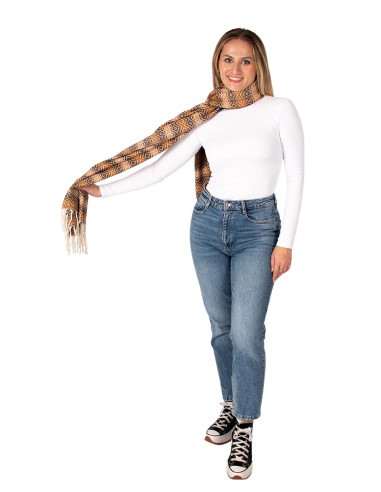 Scialle fatto a mano in cotone e lana con...