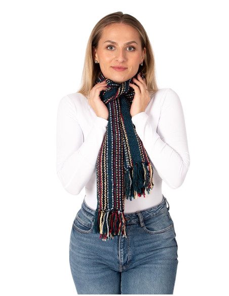 Handgefertigter Baumwollschal, handgestrickt in Indien
