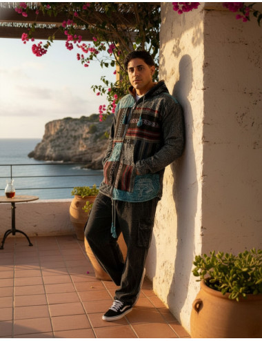 Giacca patchwork fatta a...