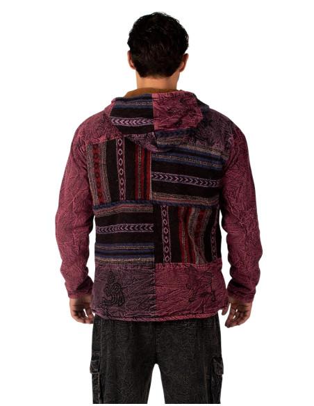 Giacca patchwork fatta a mano con fodera in pile – Made in India