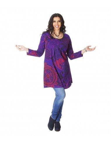 Tunika-Hippie-Zukunft-Mama-Big-Size-Violett