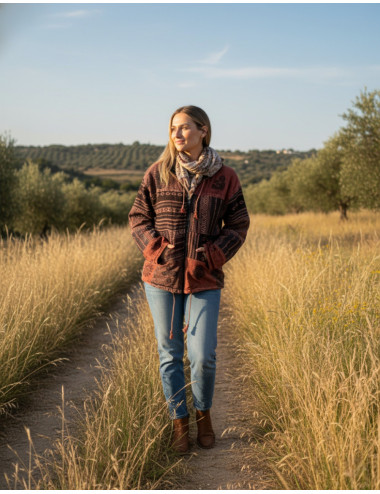 Jaqueta patchwork unissex...