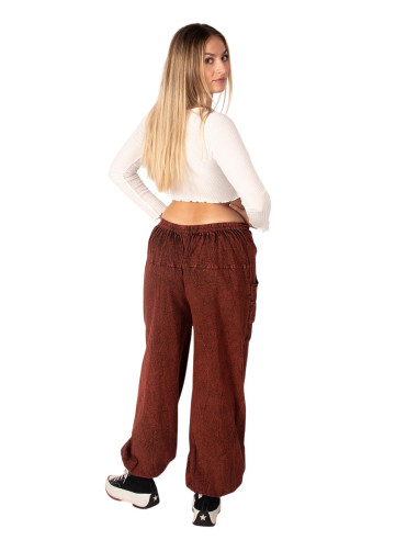 Pantalon sarouel unisexe en coton bordeaux de...