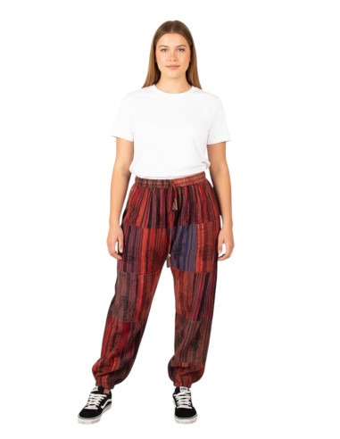 Unisex Patchwork-Haremshose aus Baumwolle