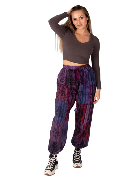 Unisex Patchwork Cotton Harem Pants