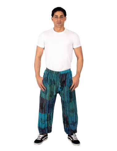 Unisex-Haremshose aus hellblauer Baumwolle mit...