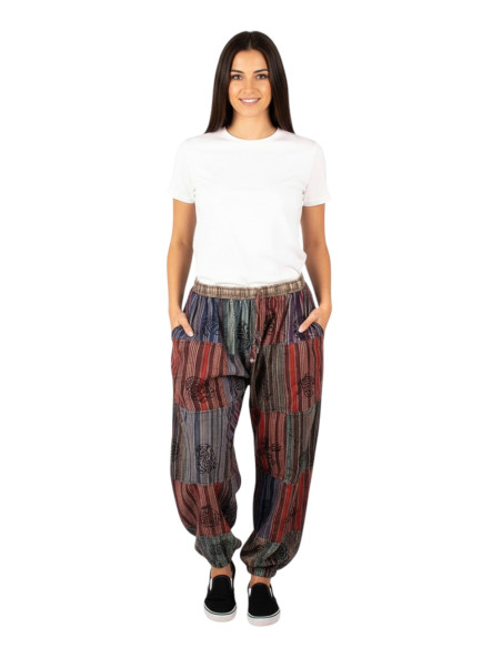Unisex Patchwork-Haremshosen in verschiedenen Farben