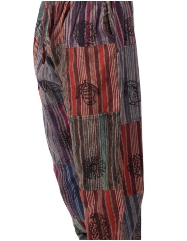 Pantalon harem unisexe patchwork de différentes...