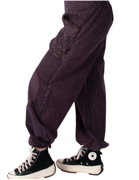 Pantaloni harem unisex viola in stile bohémien