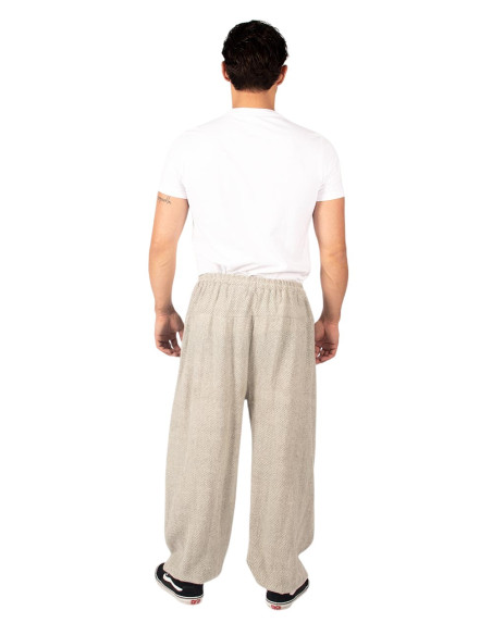 Warm unisex harem pants in ethnic style